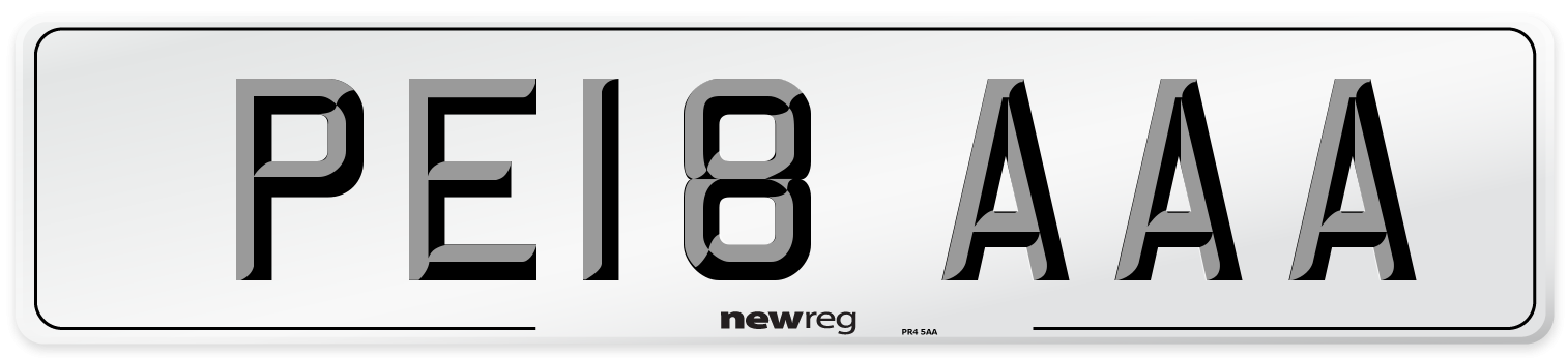 PE18 AAA Number Plate from New Reg